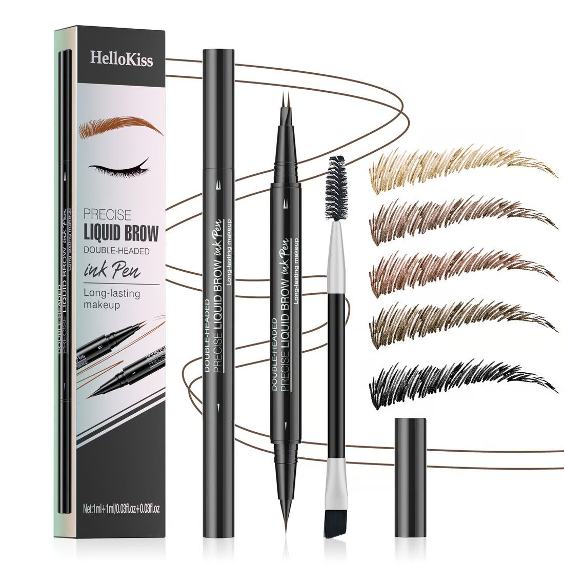 Hello Kiss Curved Eyebrow Pen - Microblading Eyebrow Pencil